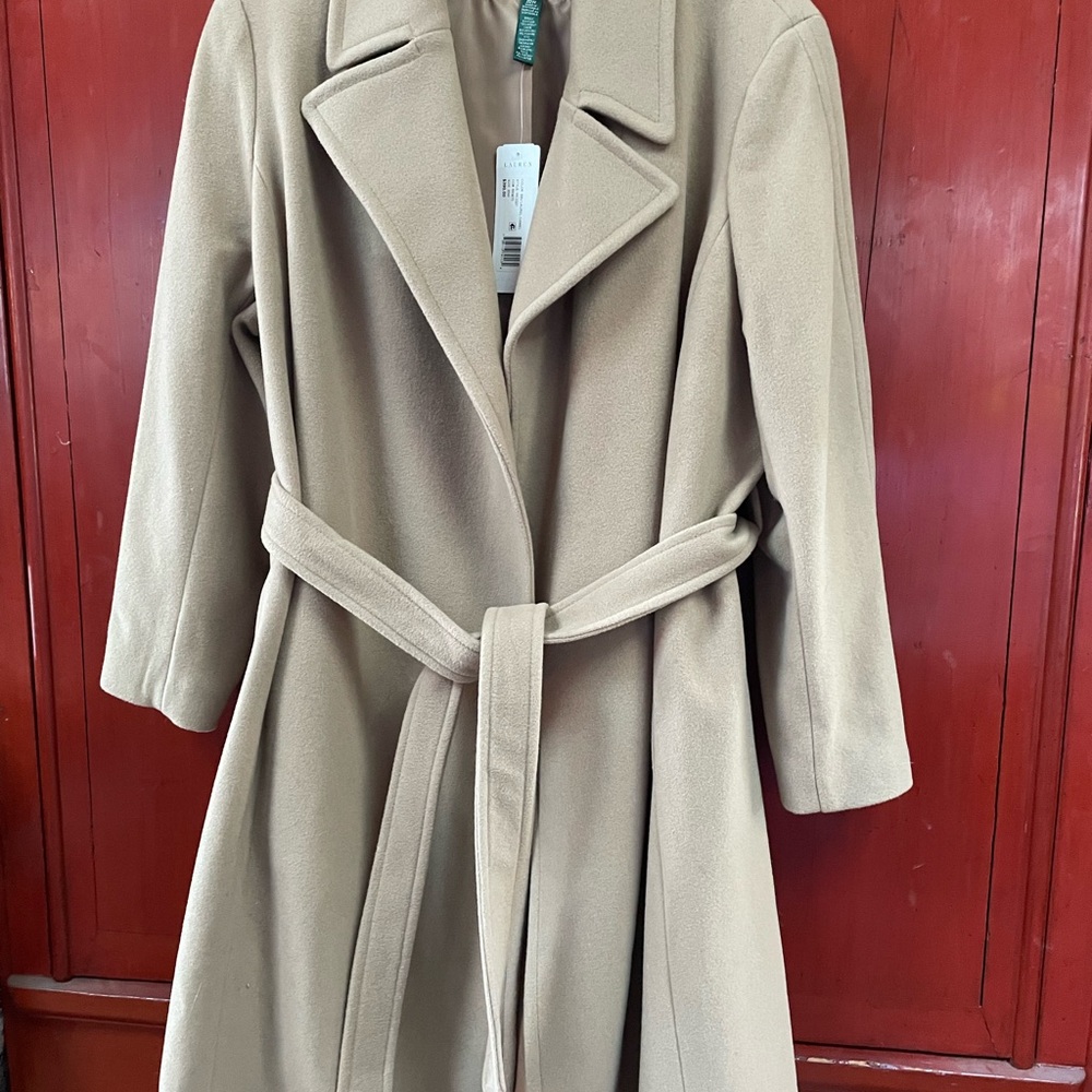 Ralph Lauren Beige Wool Blend Coat NWT 20W